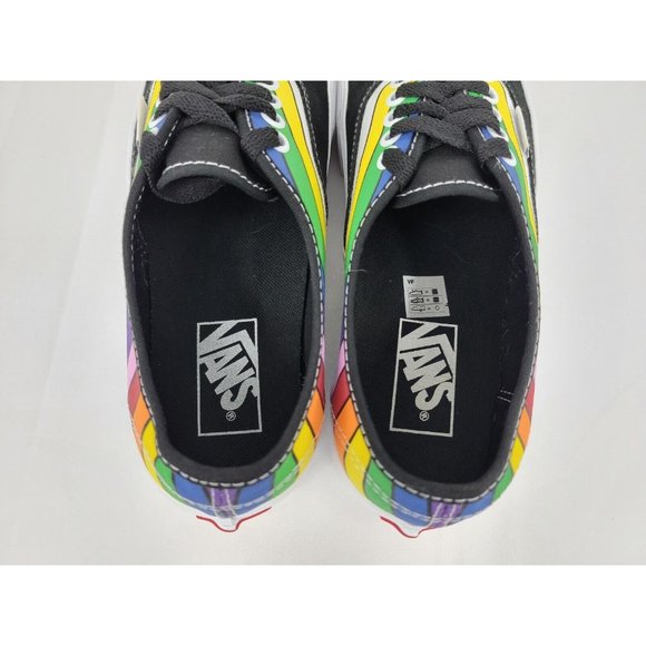 Vans Authentic Striped Shoes Sneakers Size Womens 8.5 Youth 7Y Black 500714 - Picture 4 of 11